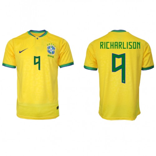 Lacne Muži Futbalové dres Brazília Richarlison #9 MS 2022 Krátky Rukáv - Domáci